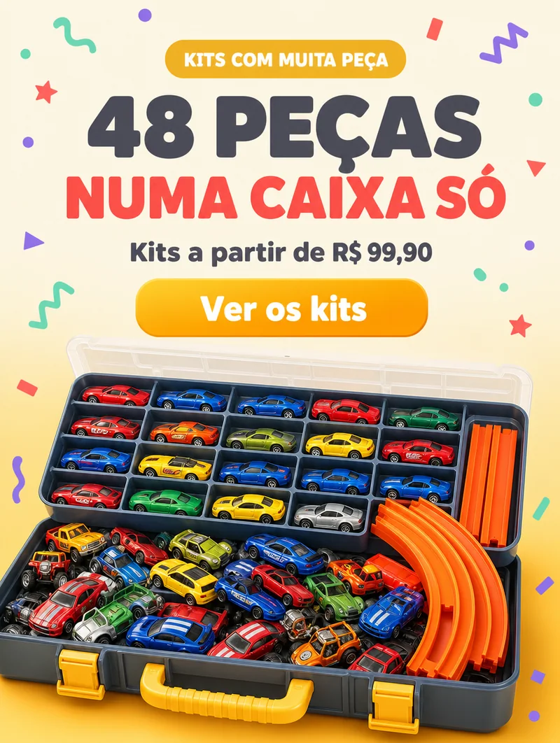 Kits com muita peça: 48 peças numa caixa só, a partir de R$ 99,90. Ver os kits.