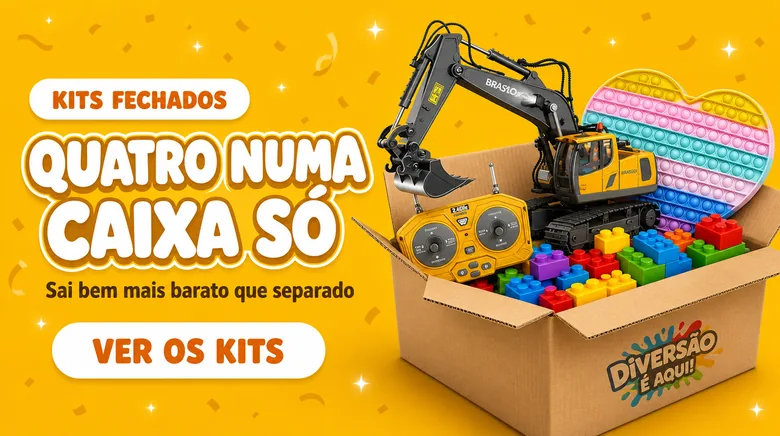 Kits fechados: quatro numa caixa só. Sai bem mais barato que separado