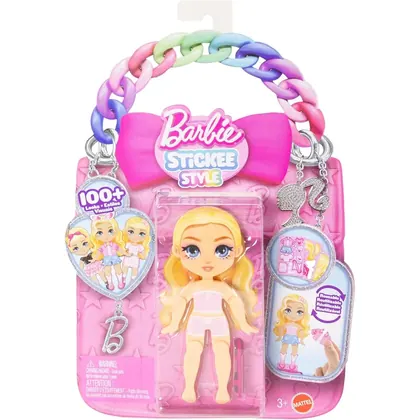 Boneca Barbie Stickee Style com Roupas Adesivas