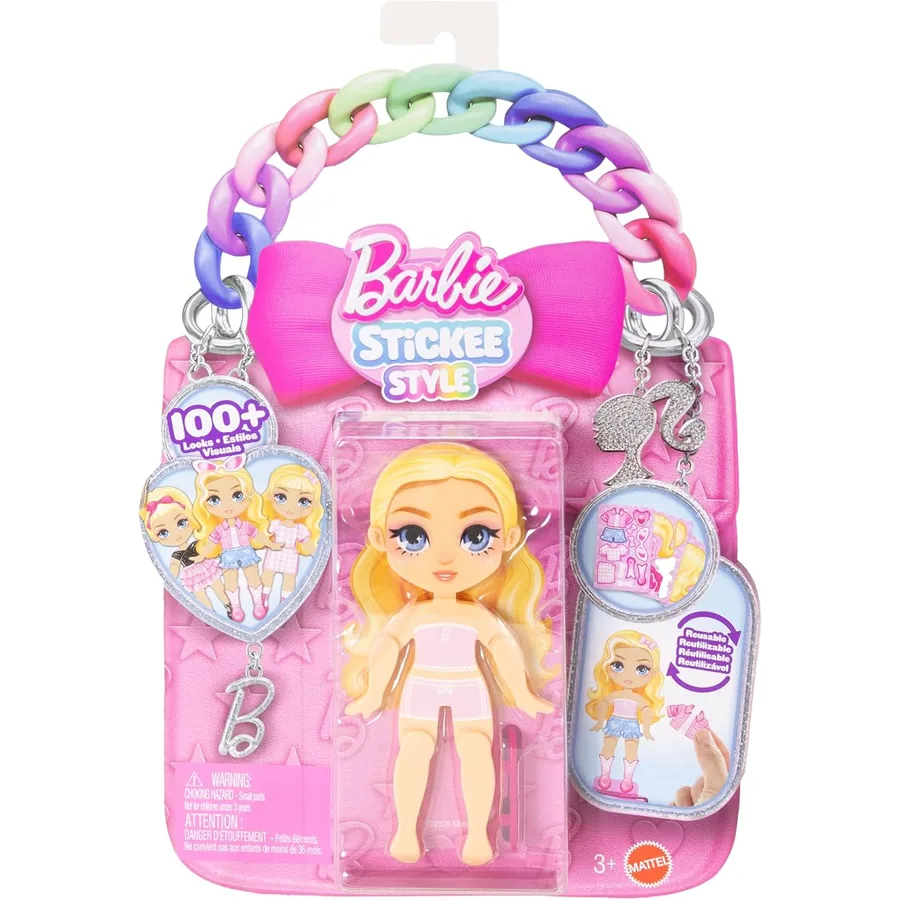 Boneca Barbie Stickee Style com Roupas Adesivas — imagem 1