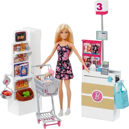 Barbie Supermercado com Boneca e Acessórios