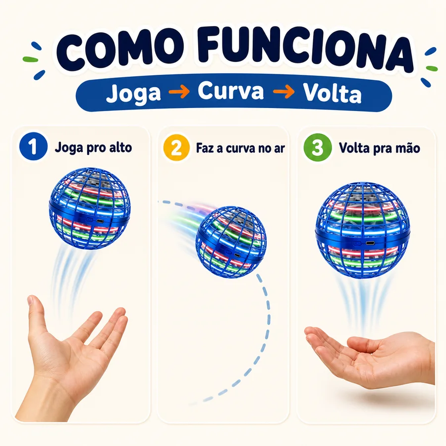 Bola Voadora Boomerang com LED e Sensor de Mão — imagem 3