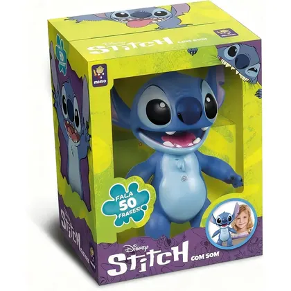 Boneco Stitch 40 cm com 50 Frases