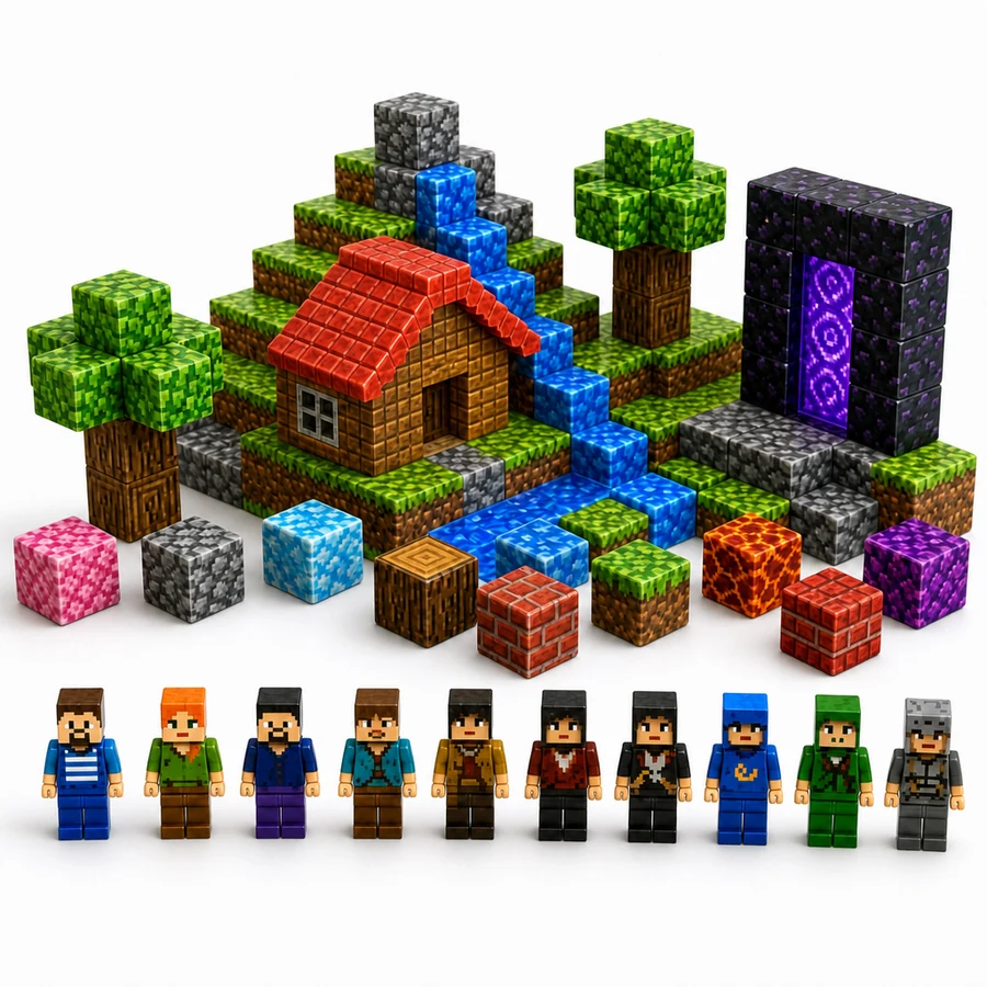 Kit 140 Blocos Magnéticos + 10 Bonecos — imagem 1