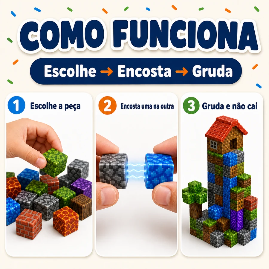 Kit 140 Blocos Magnéticos + 10 Bonecos — imagem 3