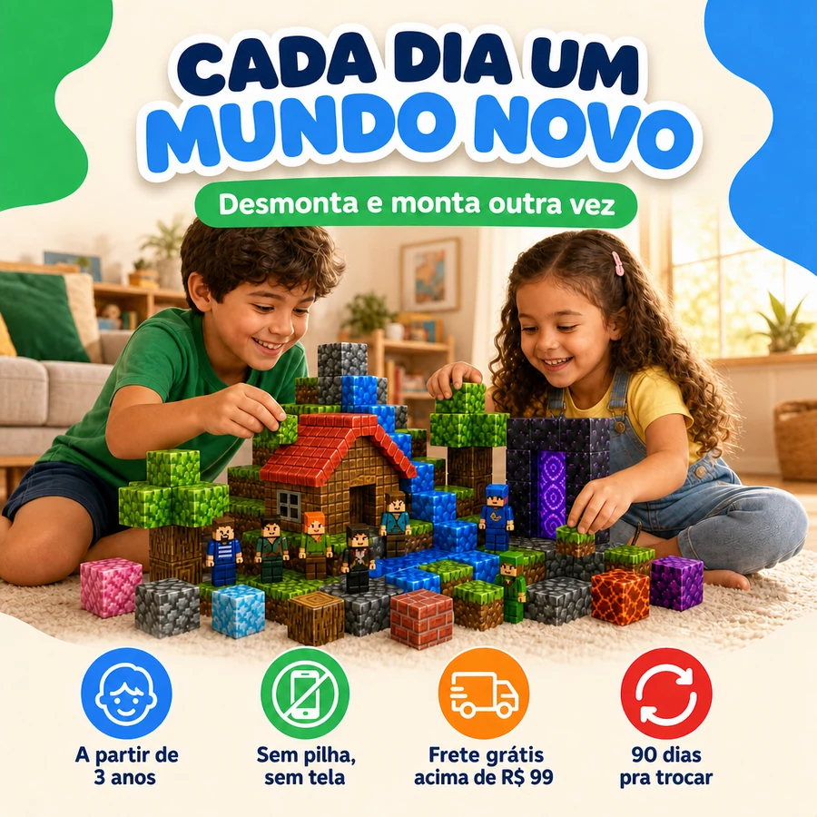 Kit 140 Blocos Magnéticos + 10 Bonecos — imagem 5