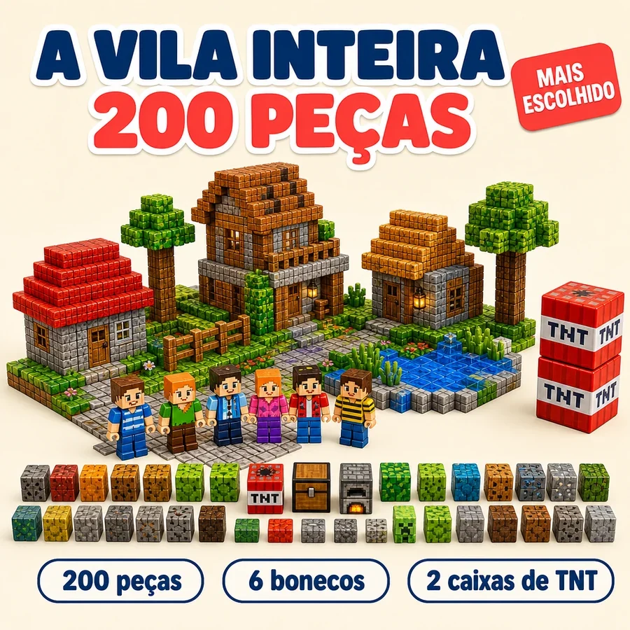 Blocos Magnéticos Minecraft + 10 Bonecos — imagem 3