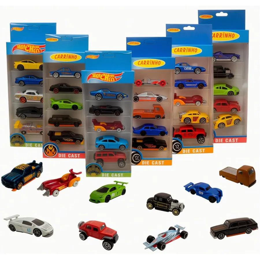 Kit 5 Carrinhos de Metal Estilo Miniatura de Coleção — imagem 1