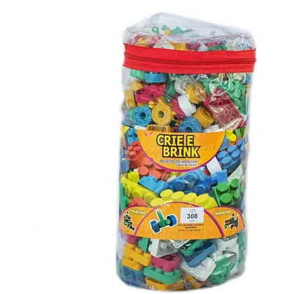 Kit de Blocos de Montar Crie e Recrie 308 Peças