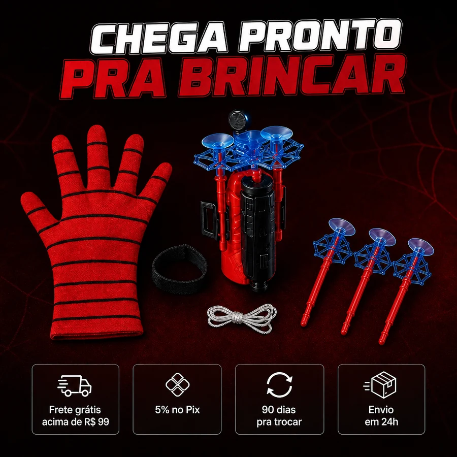 Kit Lança Teias do Homem Aranha + Máscara Realista de Brinde — imagem 7