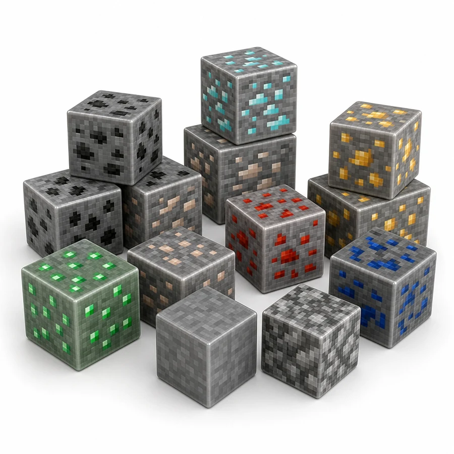 Pacote Extra: Blocos de Minério Minecraft — imagem 1