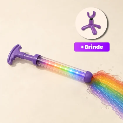 Pistola de Água Arco-Íris com LED + Suporte de Brinde