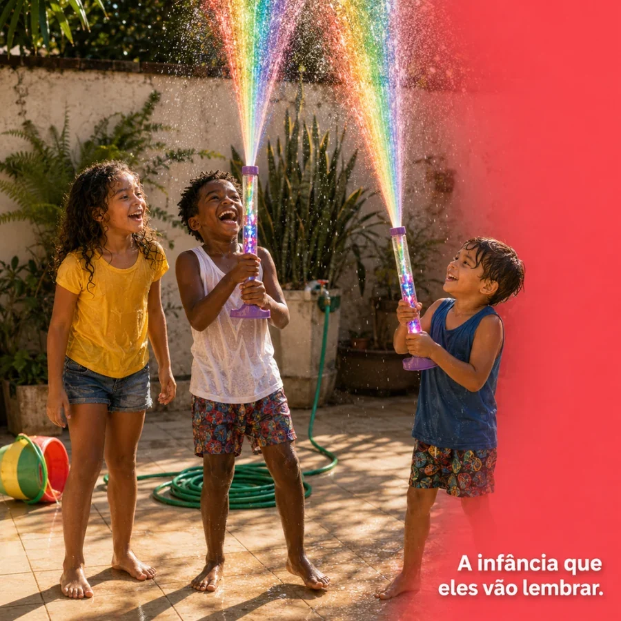 Pistola de Água Arco-Íris com LED + Suporte de Brinde — imagem 7