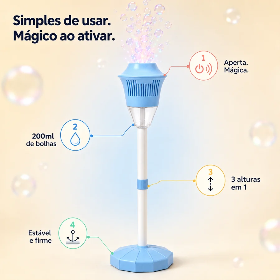 Super Lançador de Bolhas com LED e 3 Alturas — imagem 4