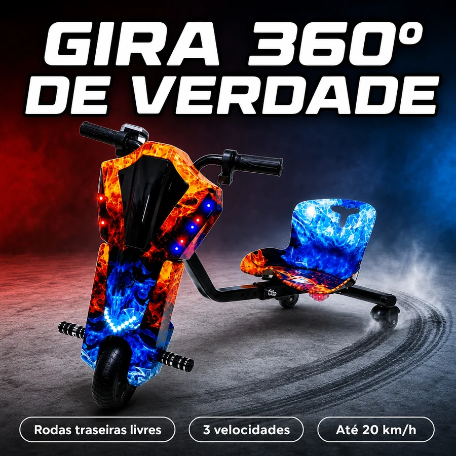 Triciclo Drift Elétrico Infantil 350W + Capacete de Brinde — imagem 4
