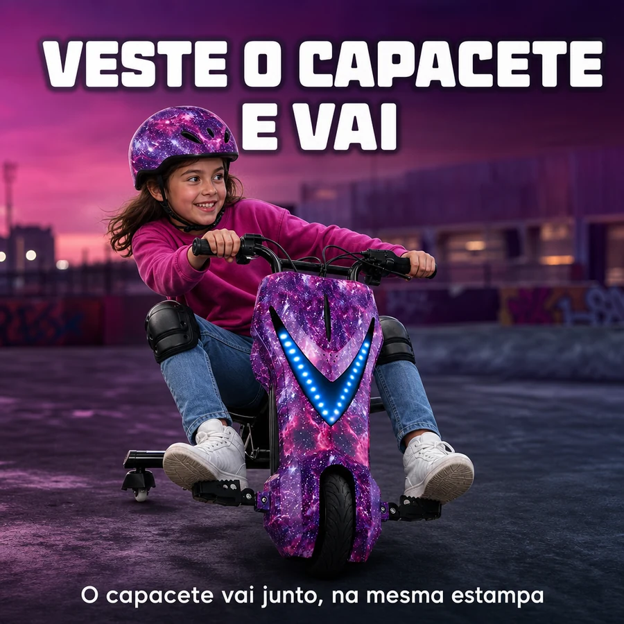 Triciclo Drift Elétrico Infantil 350W + Capacete de Brinde — imagem 7