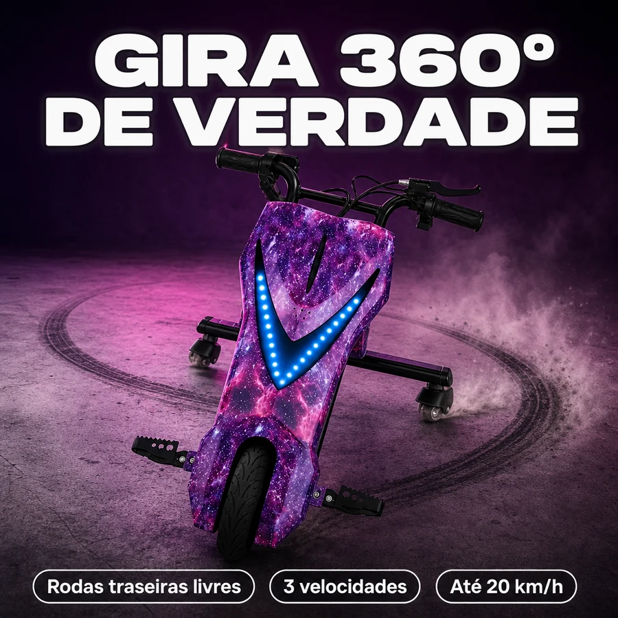 Triciclo Drift Elétrico Infantil 350W + Capacete de Brinde — imagem 8