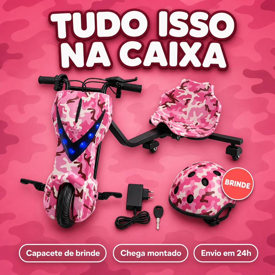 Triciclo Drift Elétrico Infantil 350W + Capacete de Brinde — imagem 10