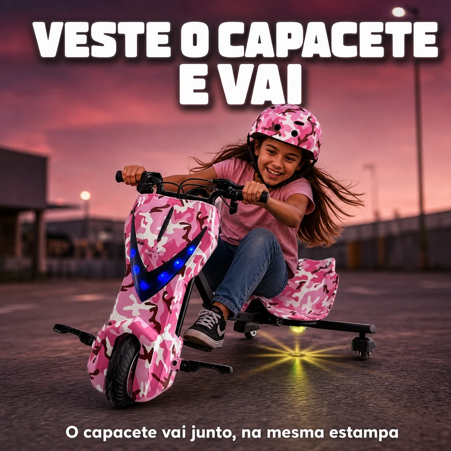 Triciclo Drift Elétrico Infantil 350W + Capacete de Brinde — imagem 11