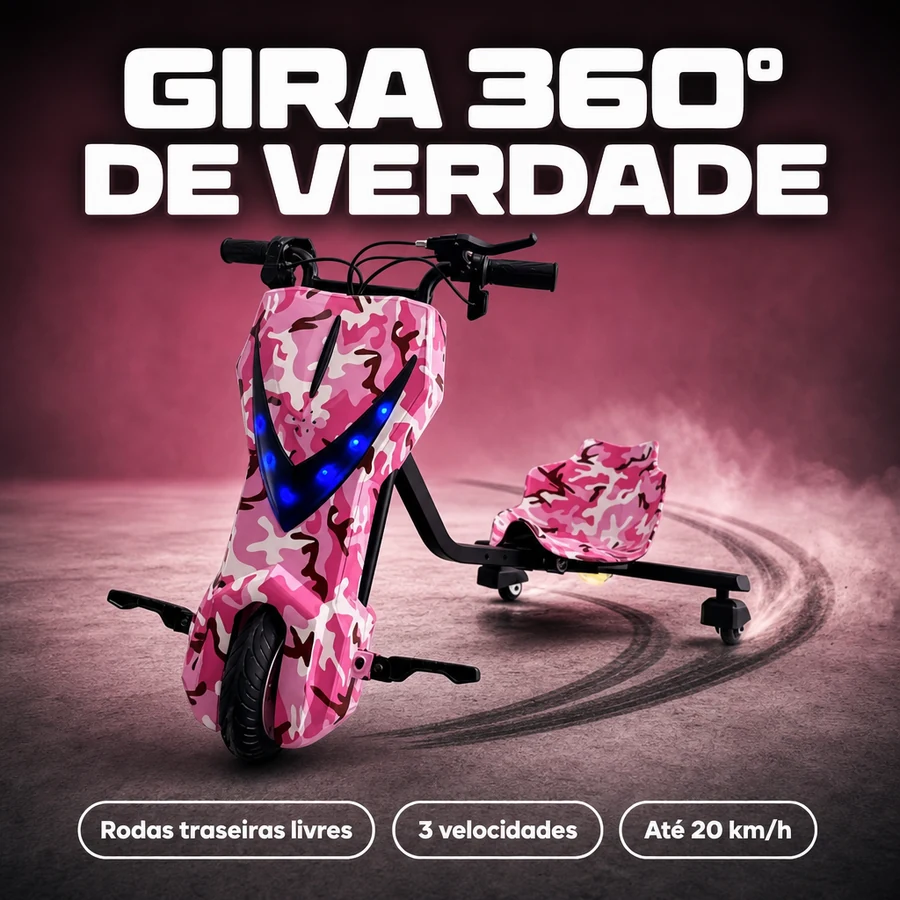 Triciclo Drift Elétrico Infantil 350W + Capacete de Brinde — imagem 12