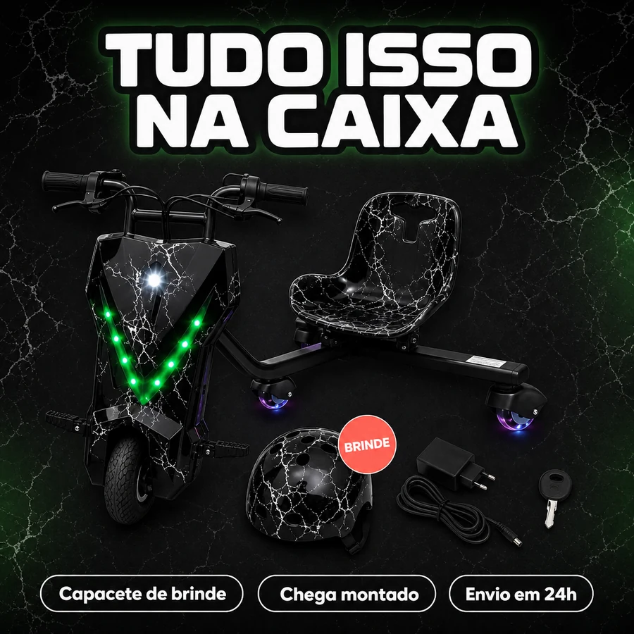 Triciclo Drift Elétrico Infantil 350W + Capacete de Brinde — imagem 14