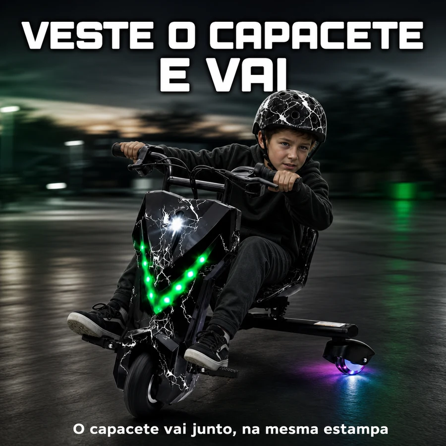 Triciclo Drift Elétrico Infantil 350W + Capacete de Brinde — imagem 15