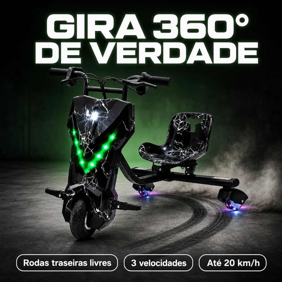 Triciclo Drift Elétrico Infantil 350W + Capacete de Brinde — imagem 16