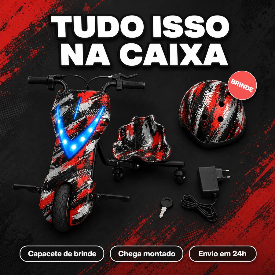 Triciclo Drift Elétrico Infantil 350W + Capacete de Brinde — imagem 18