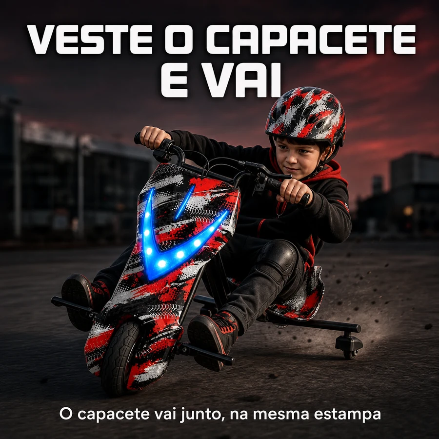Triciclo Drift Elétrico Infantil 350W + Capacete de Brinde — imagem 19
