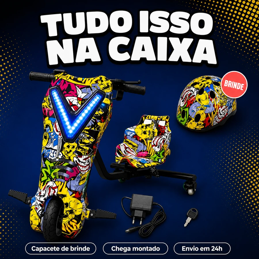 Triciclo Drift Elétrico Infantil 350W + Capacete de Brinde — imagem 22
