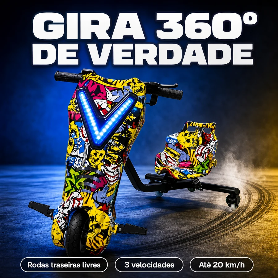 Triciclo Drift Elétrico Infantil 350W + Capacete de Brinde — imagem 24