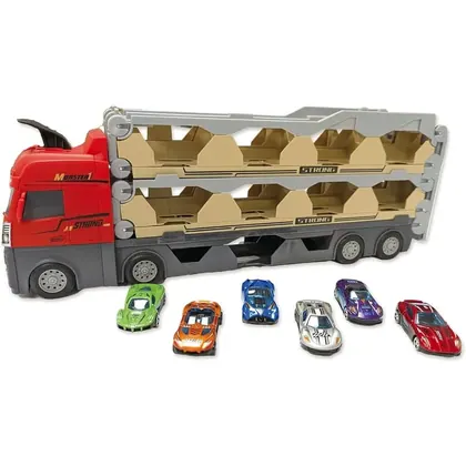 Caminhão Cegonha com Fricção e 6 Carrinhos