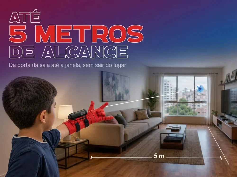 Até 5 metros de alcance, da porta da sala até a janela