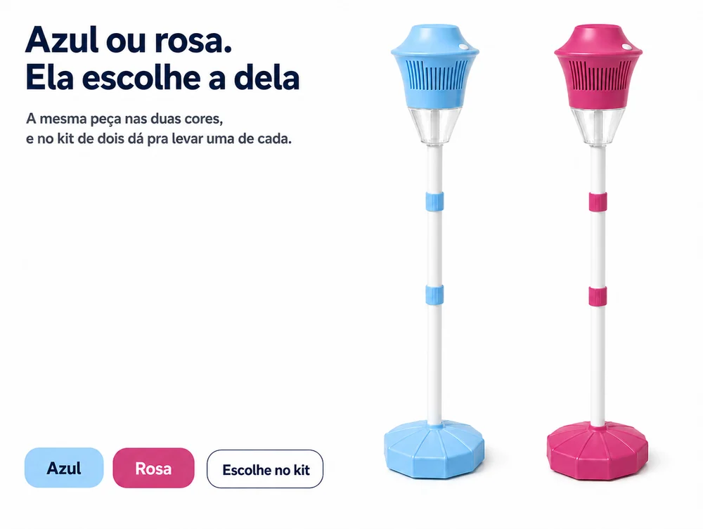 Azul ou rosa, ela escolhe a dela: a mesma peça nas duas cores