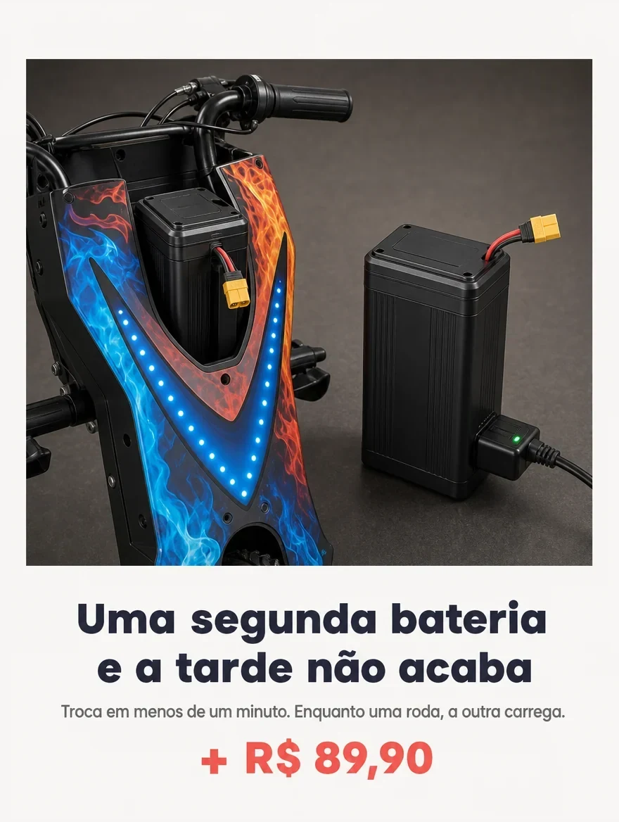 Uma segunda bateria por mais R$ 89,90: troca em menos de um minuto