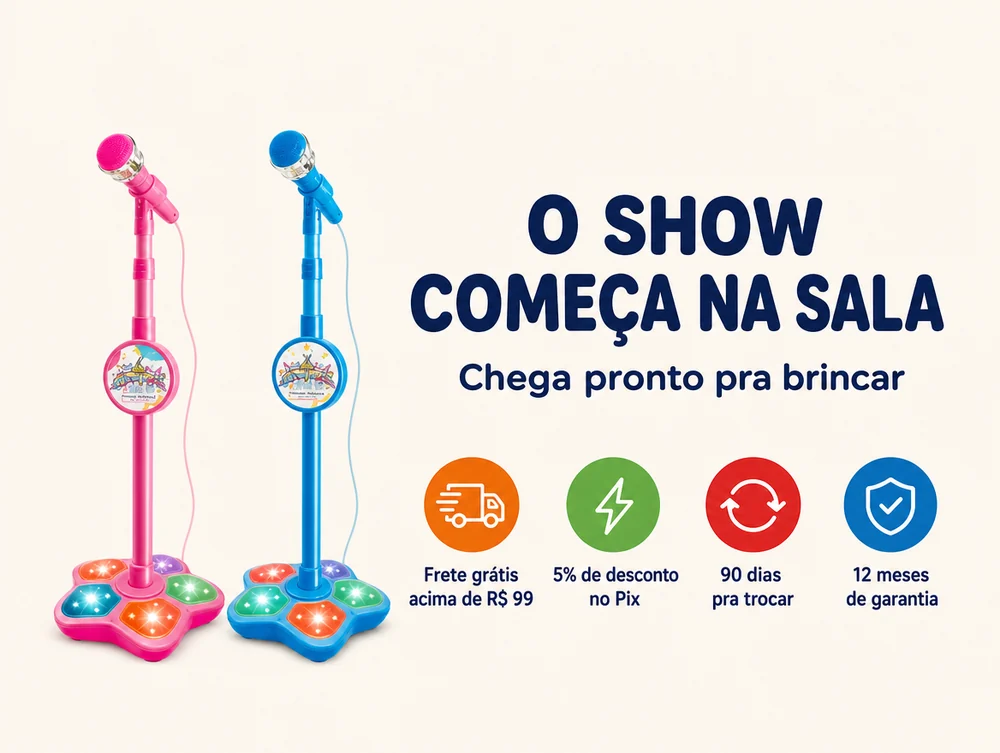 O show começa na sala: frete grátis acima de R$ 99, 5% no Pix e 90 dias pra trocar