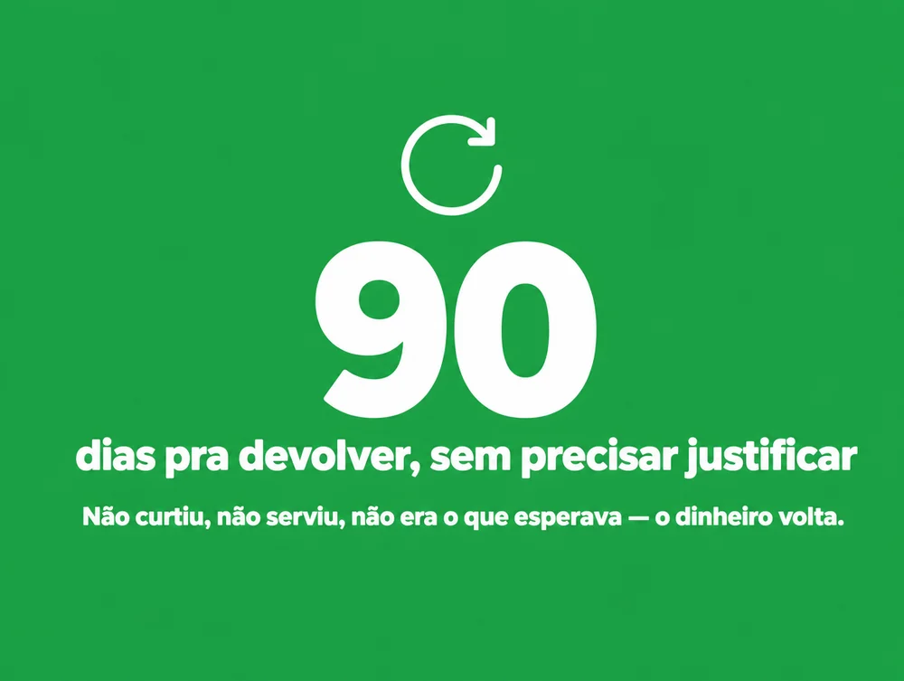 90 dias pra devolver sem precisar justificar