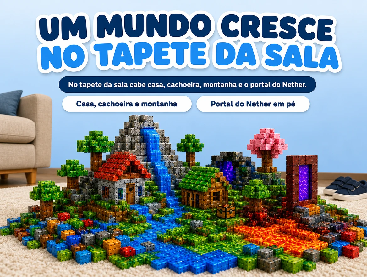 Blocos Magnéticos Minecraft + 10 Bonecos