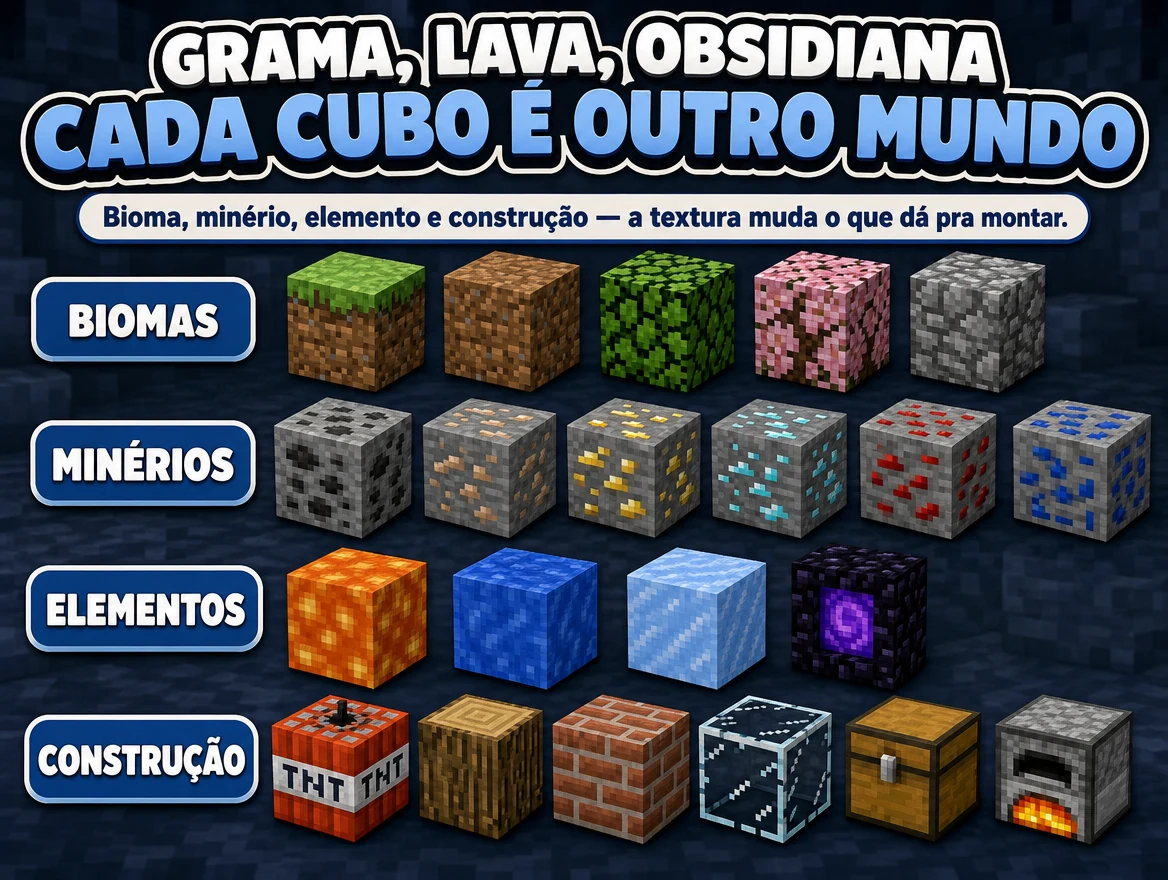 Blocos Magnéticos Minecraft + 10 Bonecos