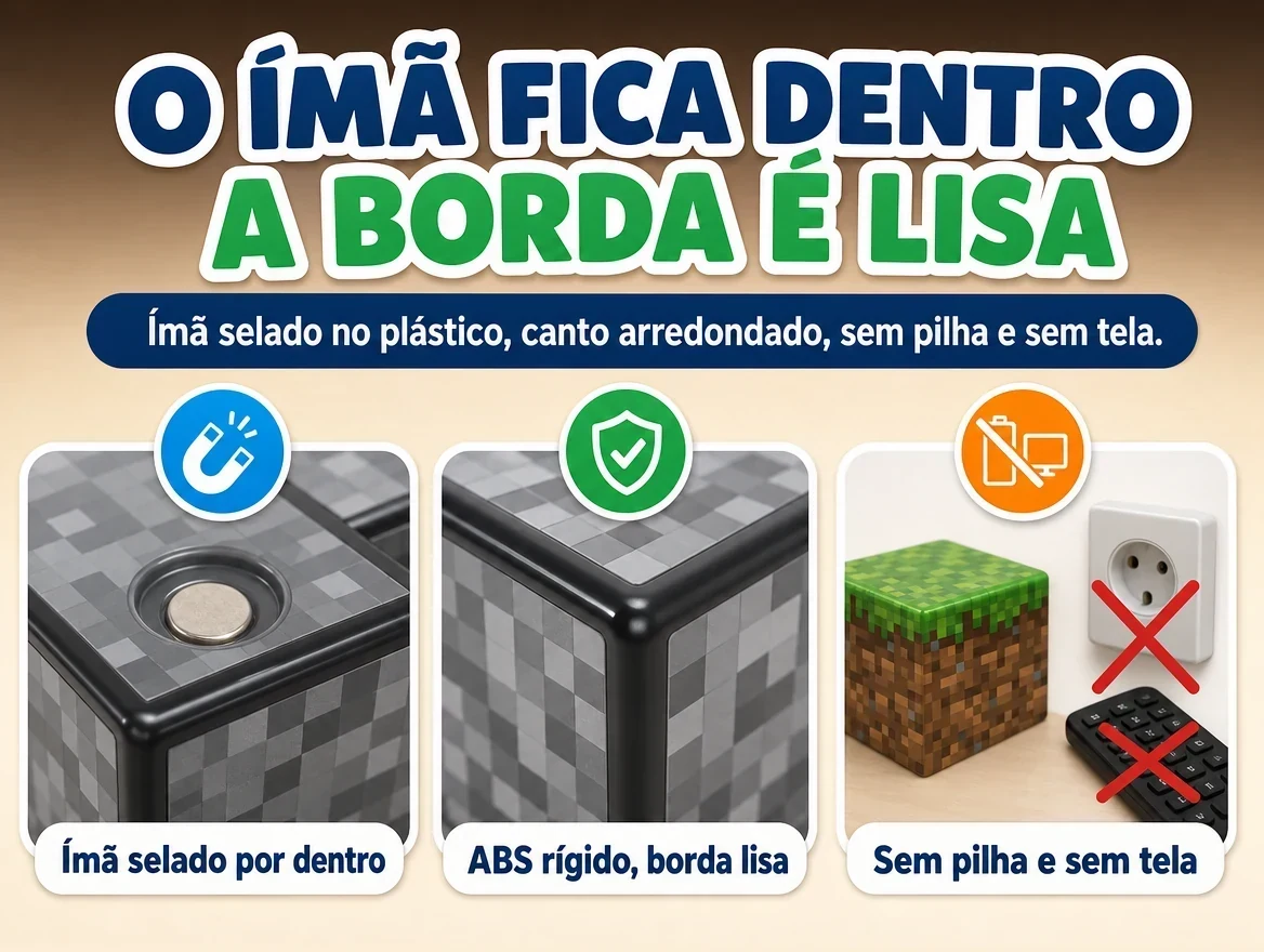Blocos Magnéticos Minecraft + 10 Bonecos
