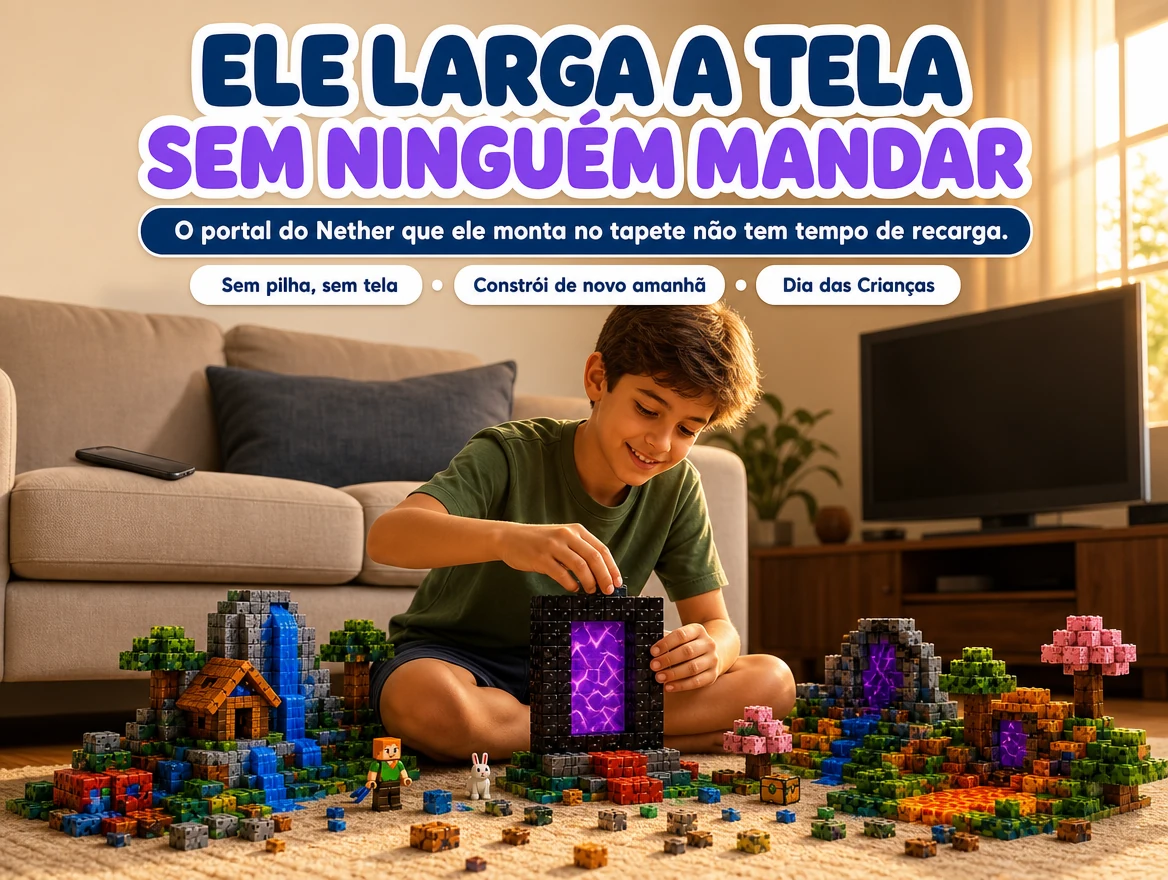 Blocos Magnéticos Minecraft + 10 Bonecos