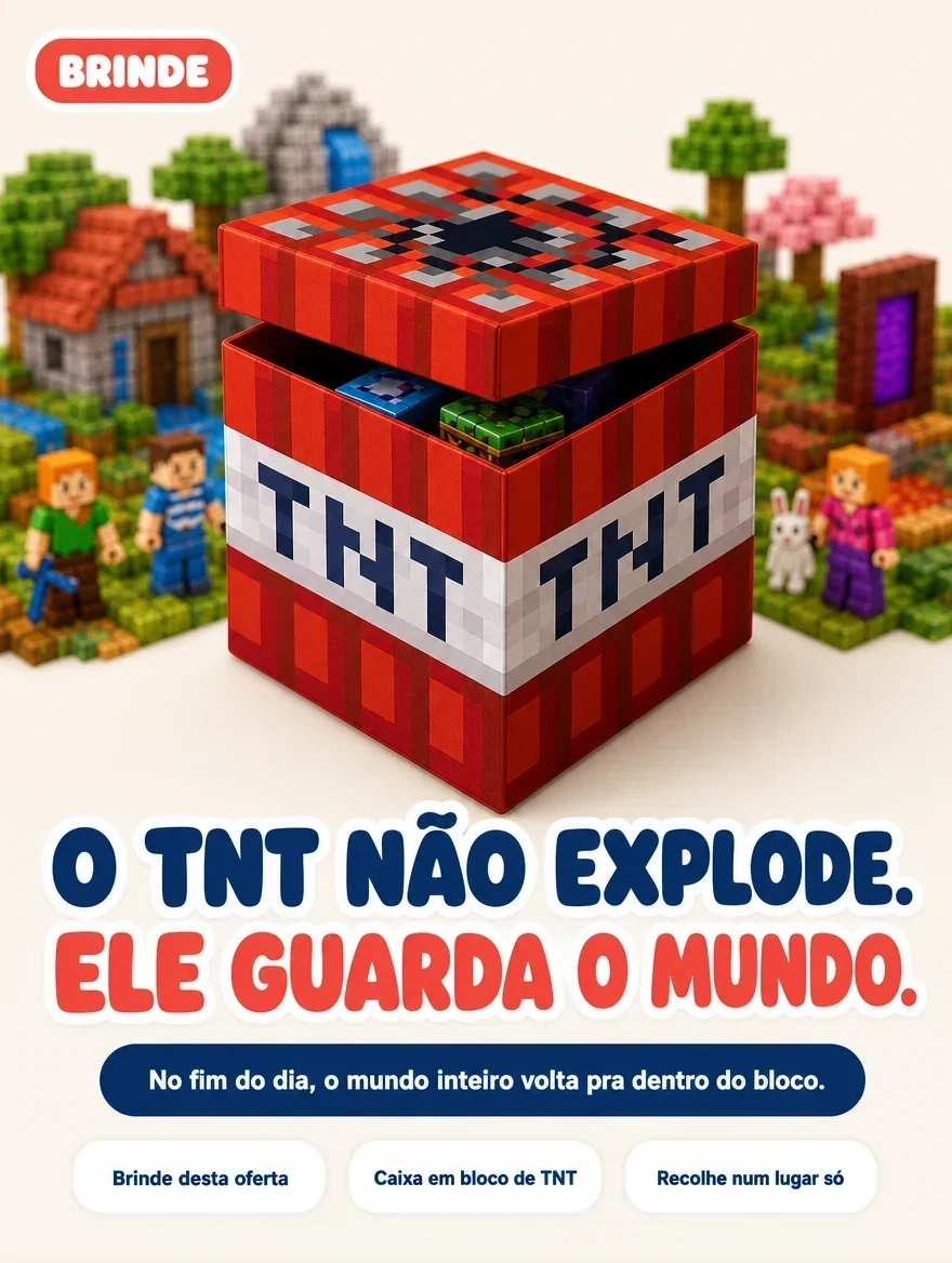 Blocos Magnéticos Minecraft + 10 Bonecos