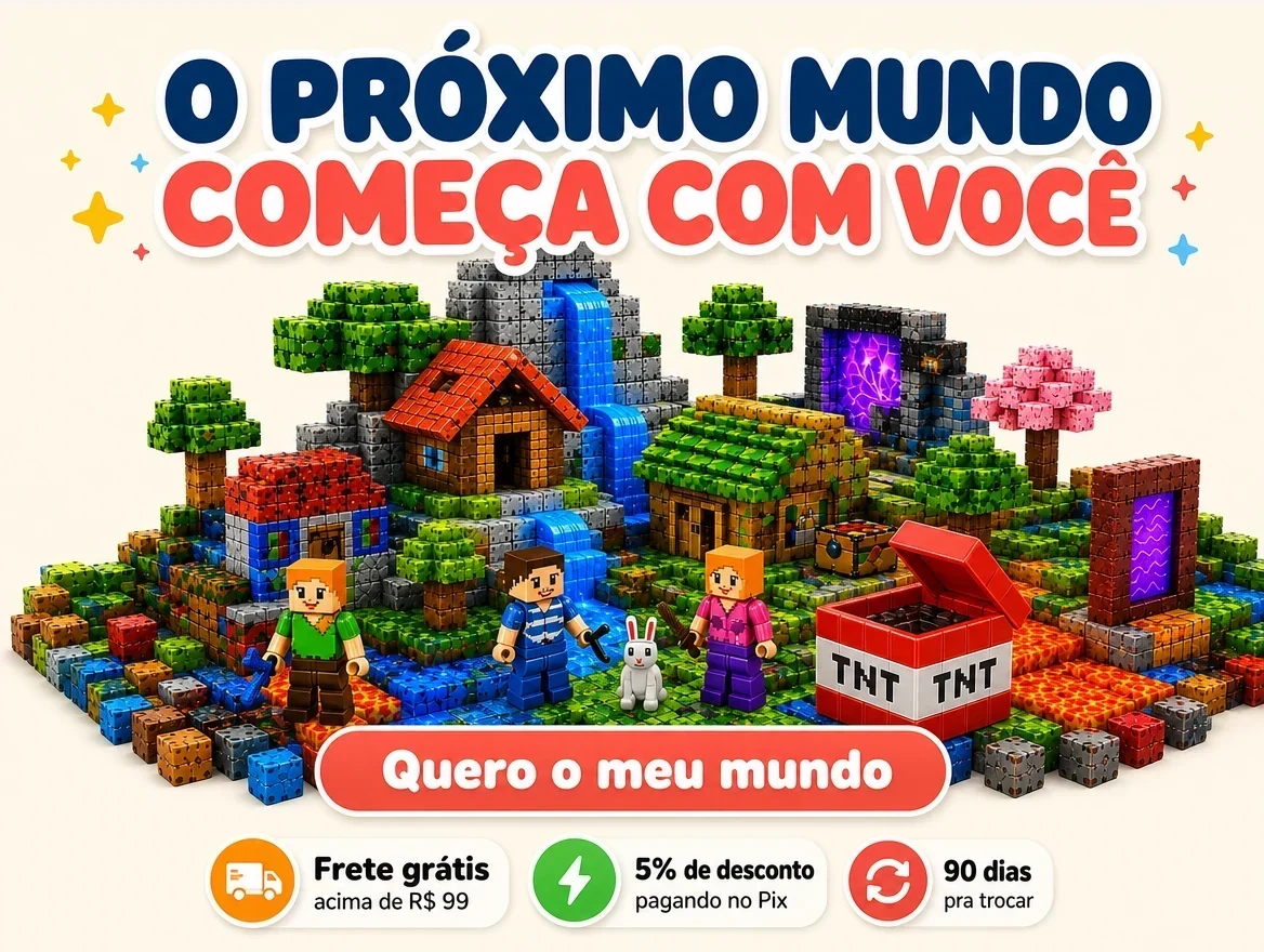 Blocos Magnéticos Minecraft + 10 Bonecos