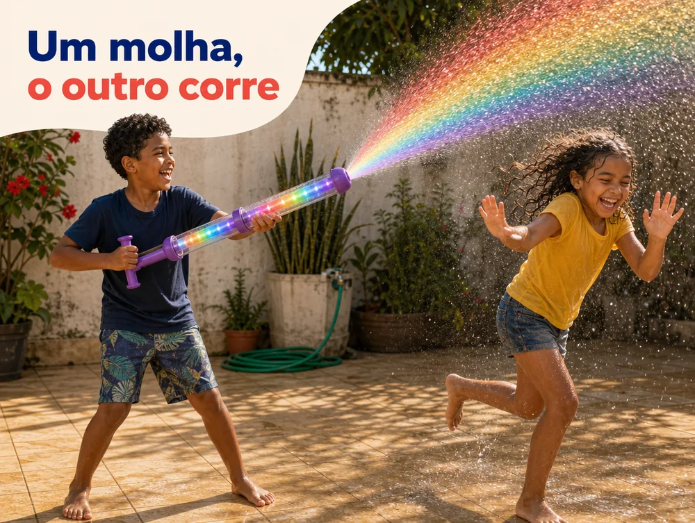 Um molha, o outro corre